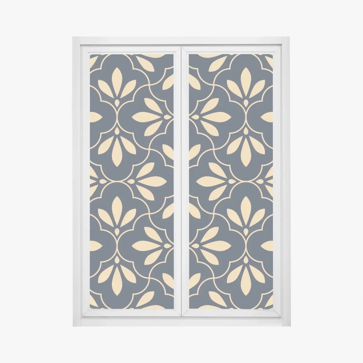 Fensteraufkleber marineblau-beige ornament – Pixers®