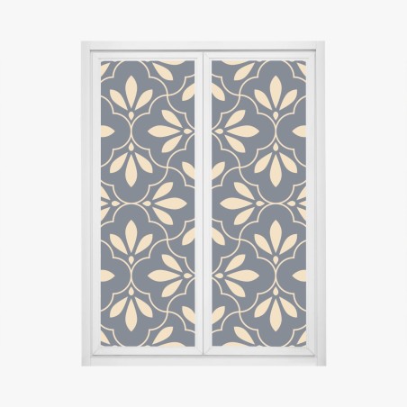 Fensteraufkleber marineblau-beige ornament – Pixers®
