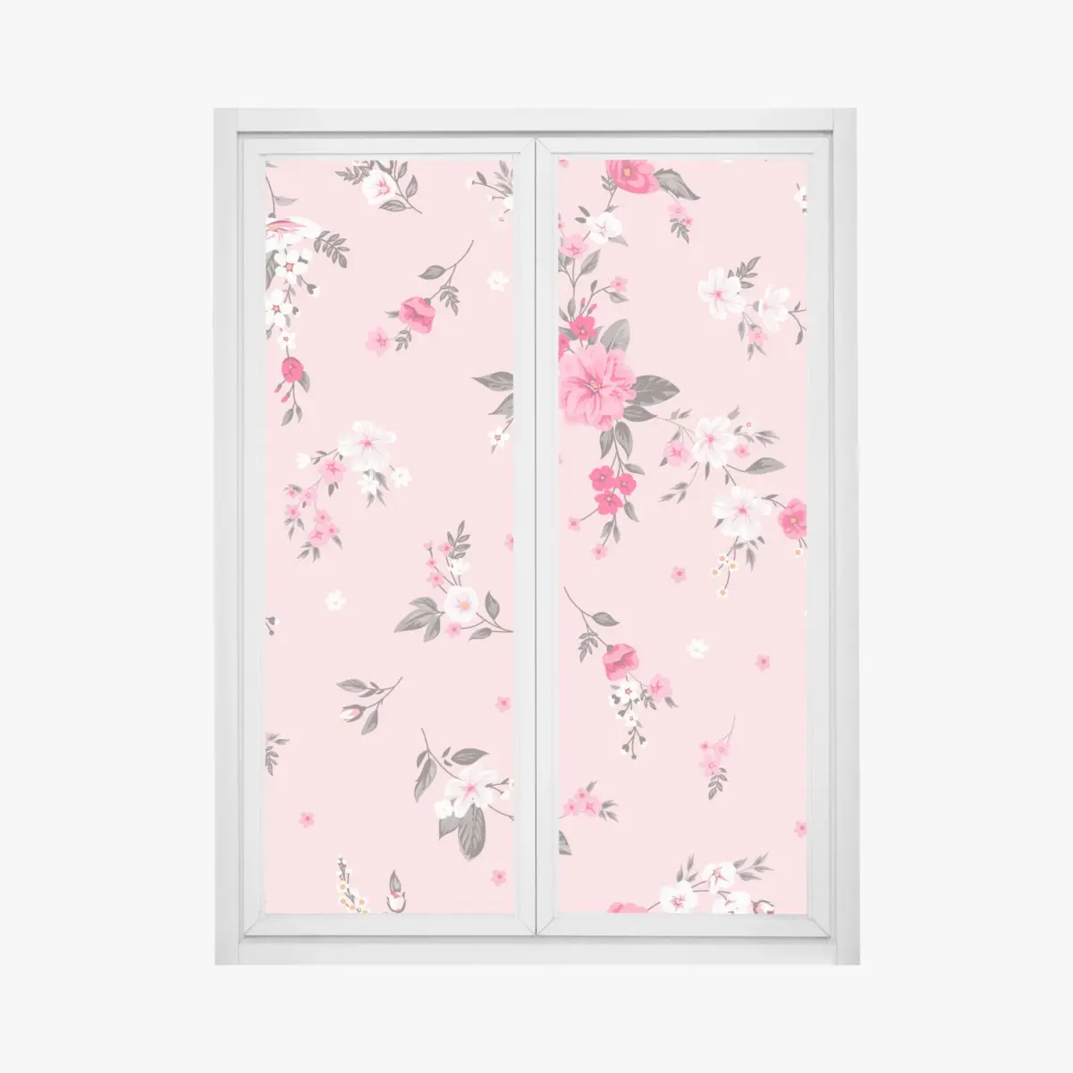 Fensteraufkleber zartes rosa blumenmuster – Pixers®