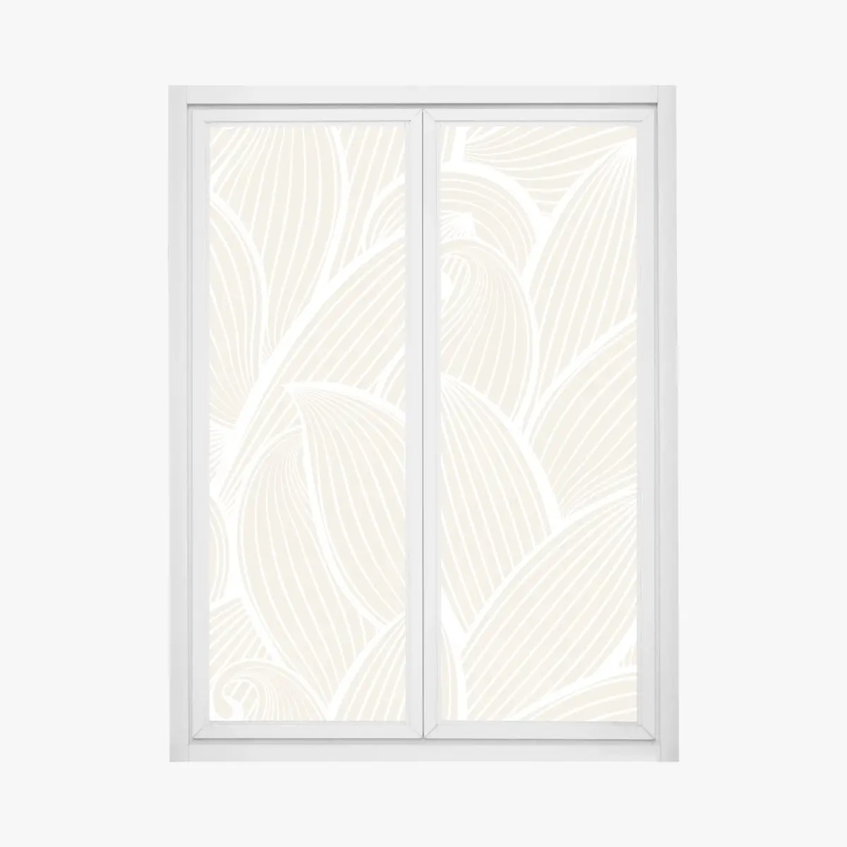 Fensteraufkleber zartes beige botanisches muster – Pixers®