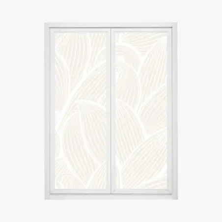 Fensteraufkleber zartes beige botanisches muster – Pixers®