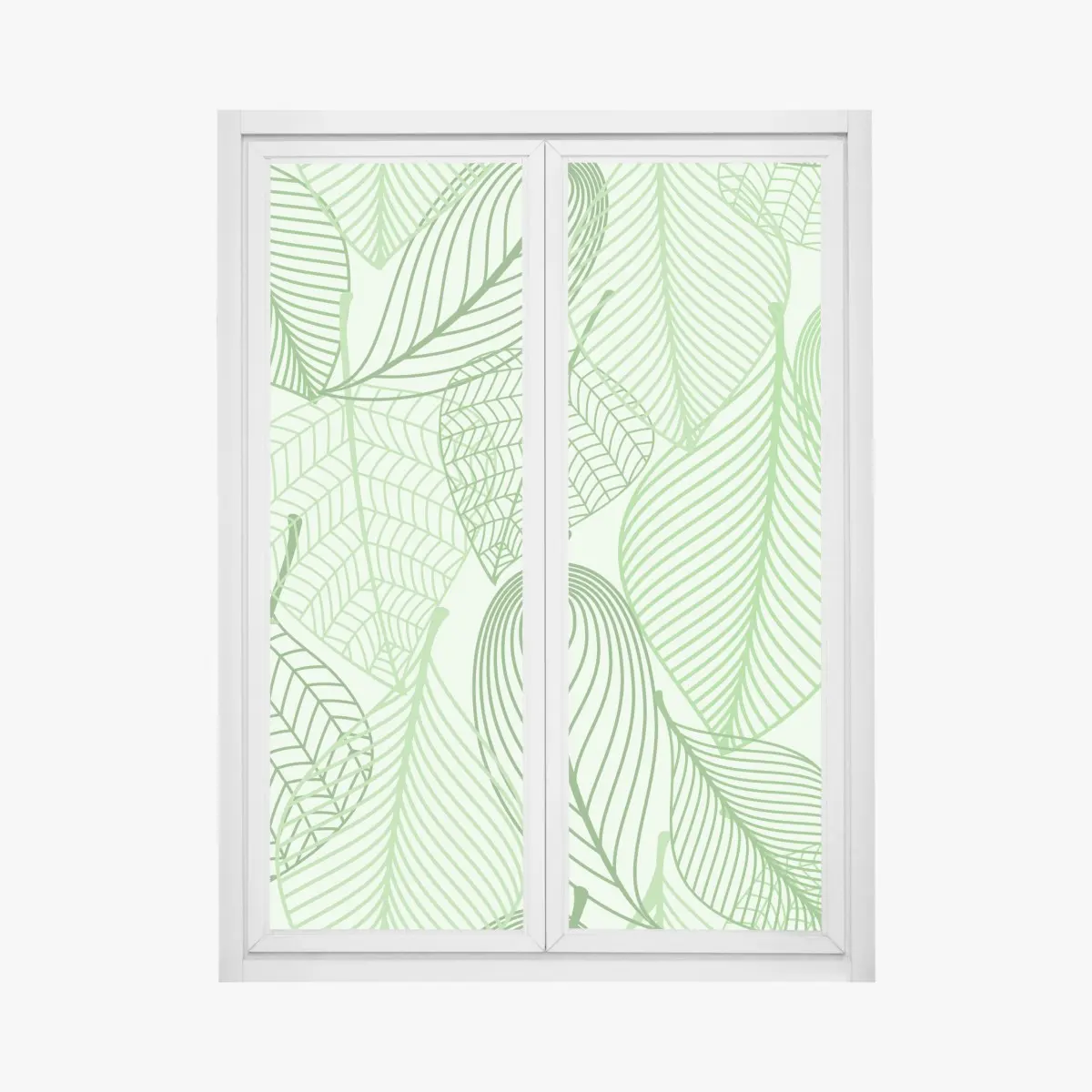 Fensteraufkleber grünes botanisches blättermuster – Pixers®