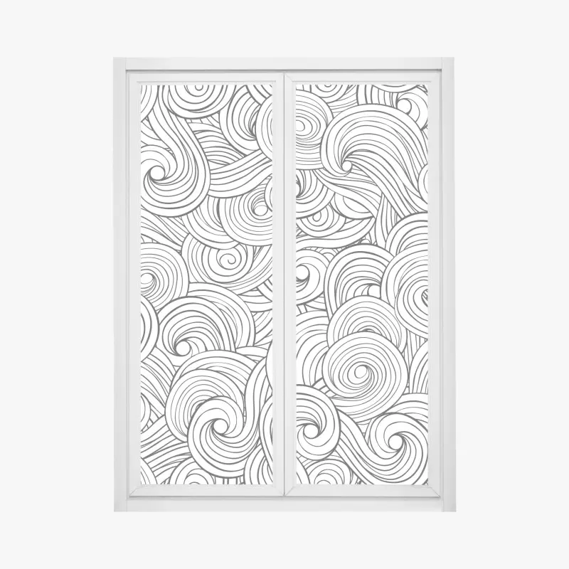 Fensteraufkleber schwarzweißes spiralmuster