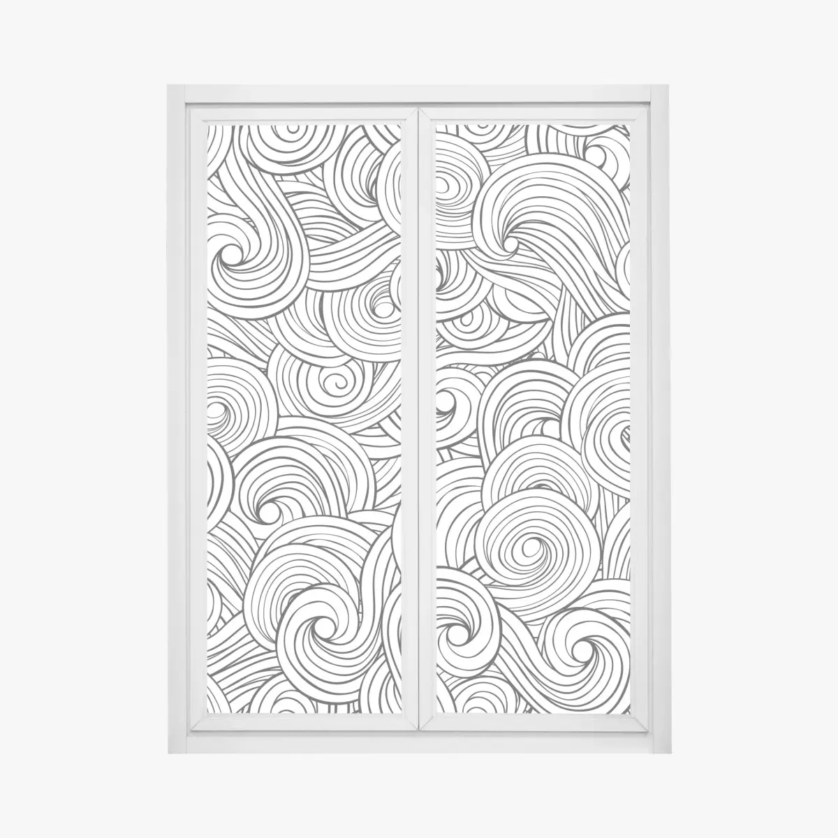 Fensteraufkleber schwarzweißes spiralmuster – Pixers®