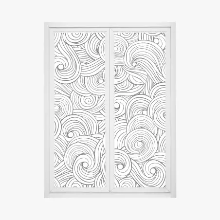 Fensteraufkleber schwarzweißes spiralmuster – Pixers®