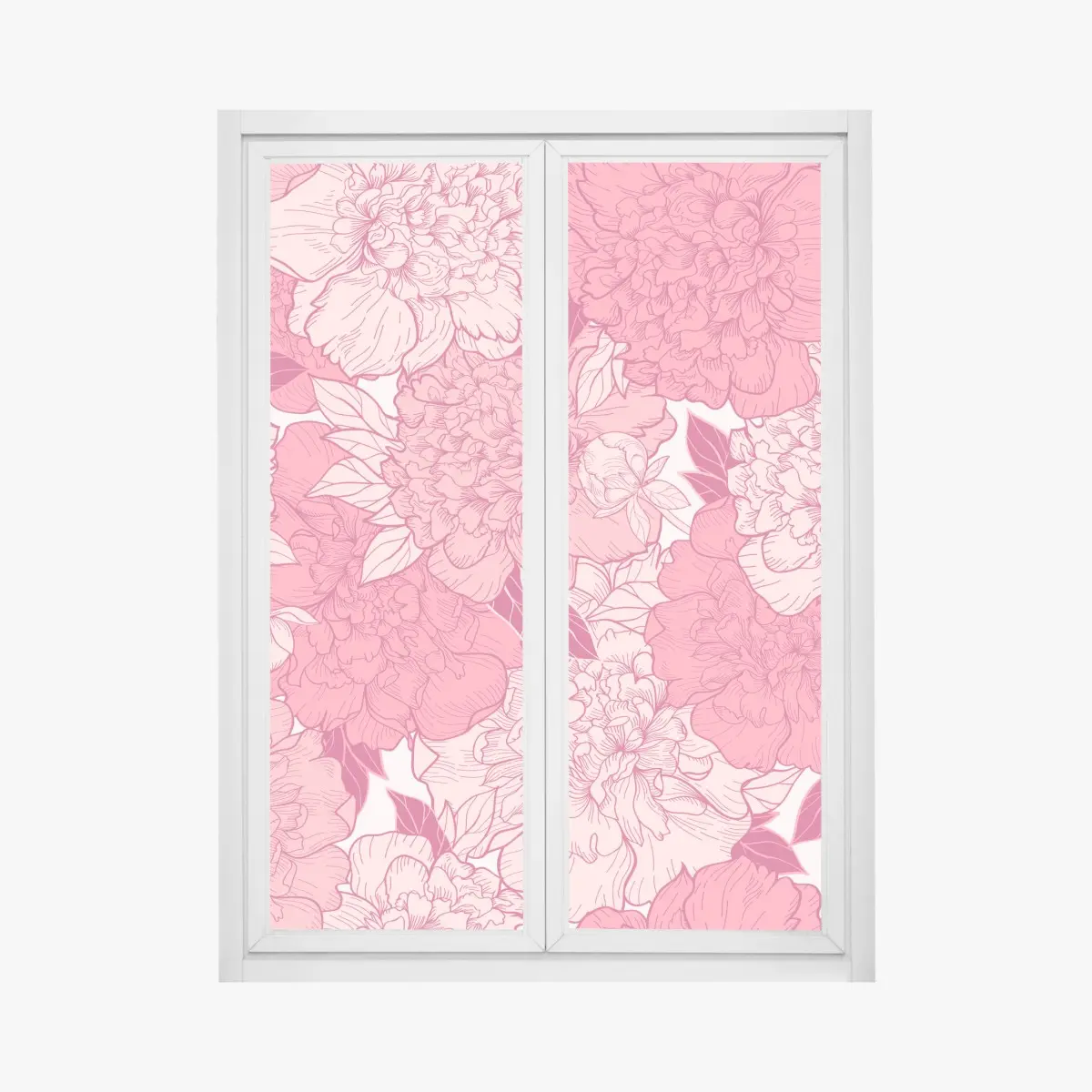 Fensteraufkleber rosa pfingstrosenmuster – Pixers®