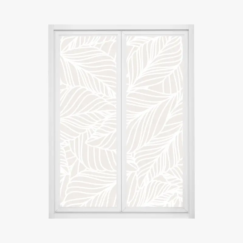 Fensteraufkleber beige botanisches blattmuster