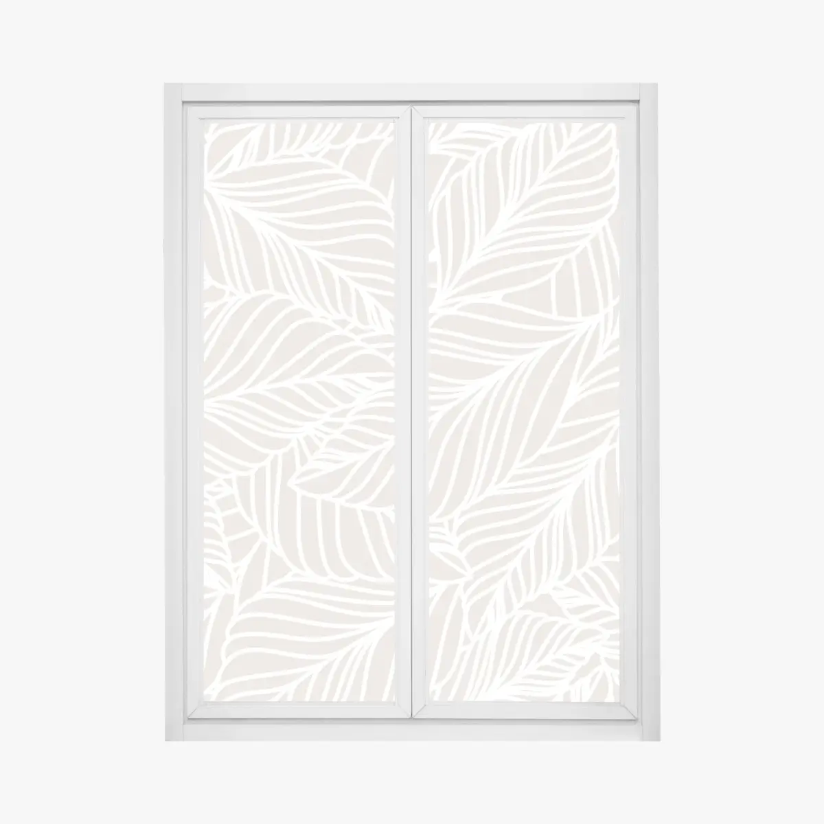 Fensteraufkleber beige botanisches blattmuster – Pixers®