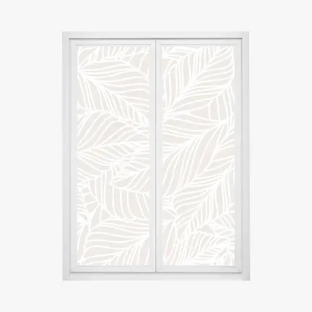 Fensteraufkleber beige botanisches blattmuster – Pixers®