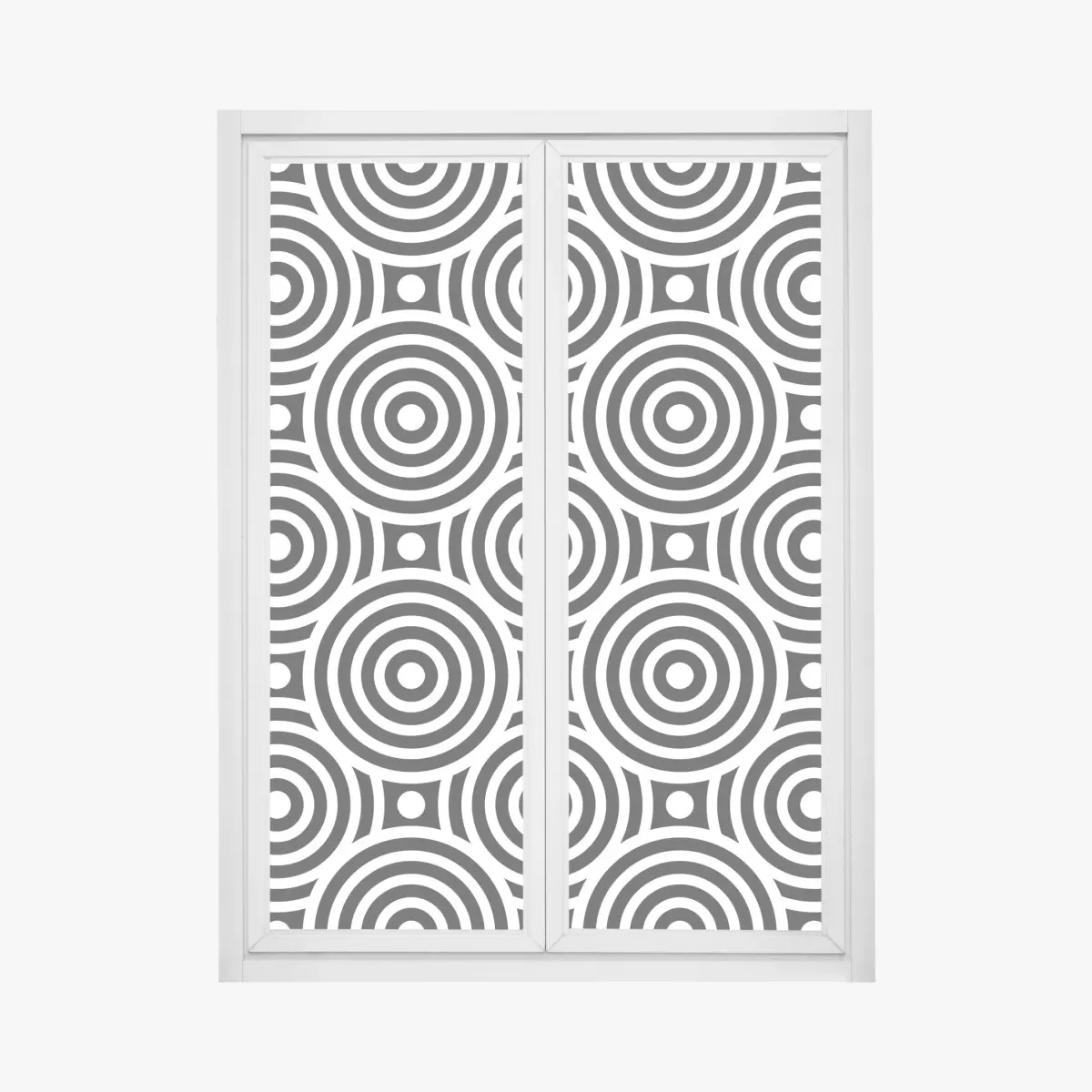 Fensteraufkleber schwarz-weiß muster aus konzentrischen kreisen – Pixers®