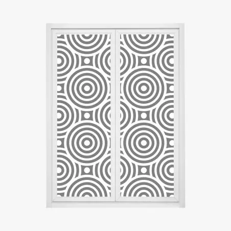 Fensteraufkleber schwarz-weiß muster aus konzentrischen kreisen – Pixers®