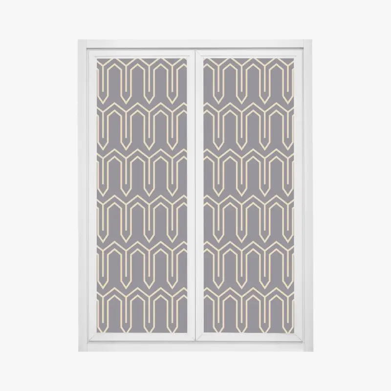 Fensteraufkleber art deco geometrisches muster in gold und schwarz