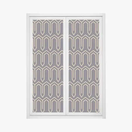 Fensteraufkleber art deco geometrisches muster in gold und schwarz – Pixers®