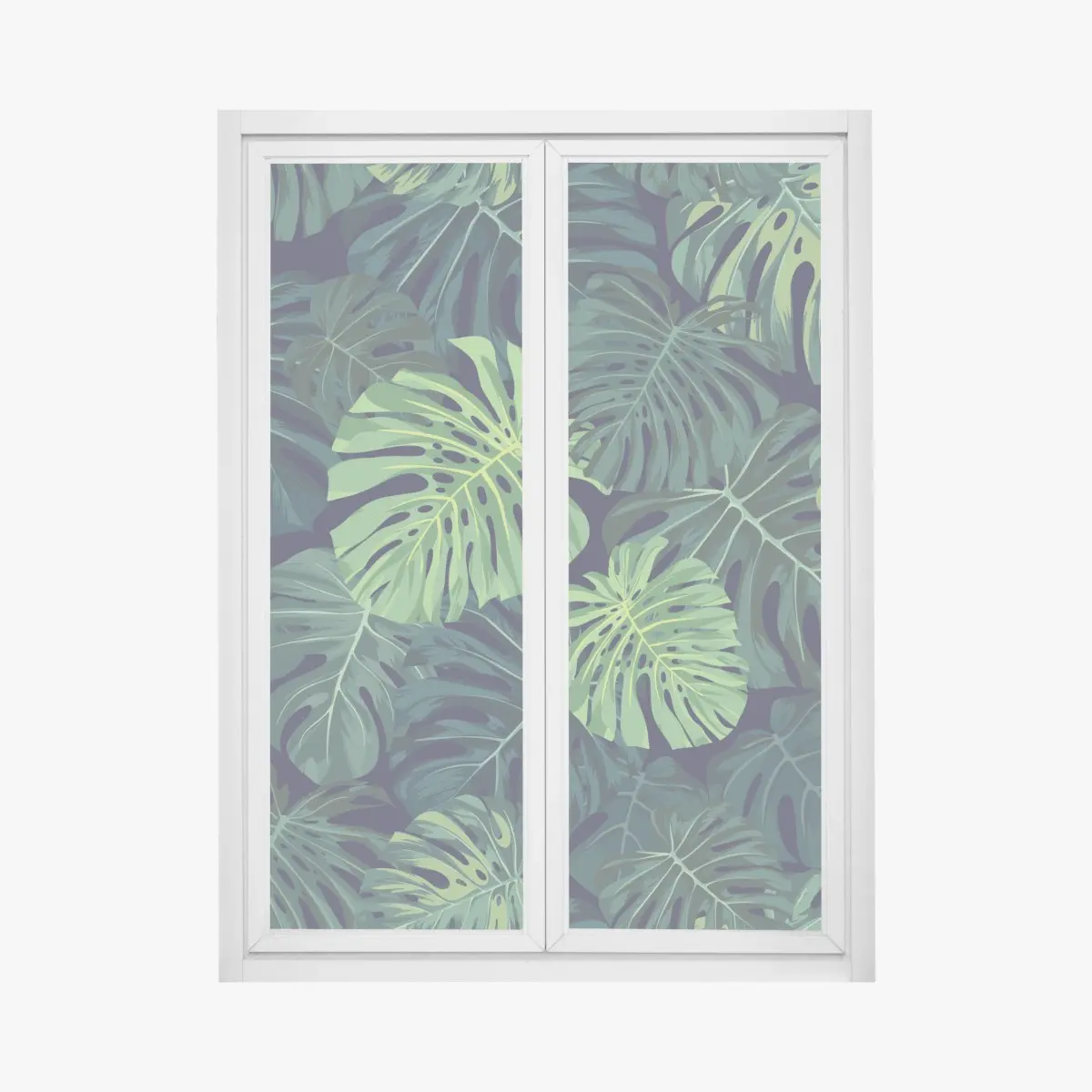 Fensteraufkleber tropisches monstera-blattmuster – Pixers®
