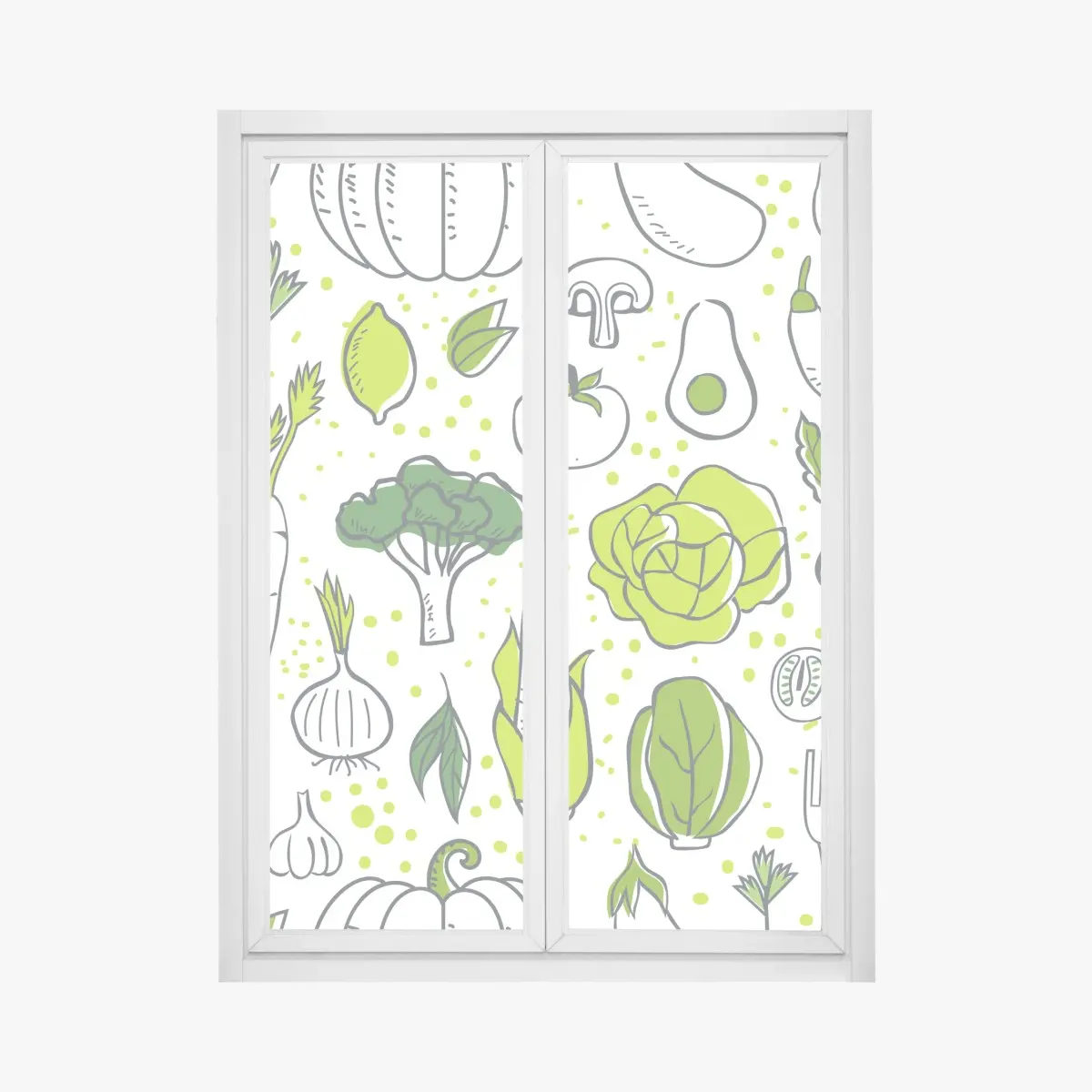 Fensteraufkleber grünes gemüse muster – Pixers®
