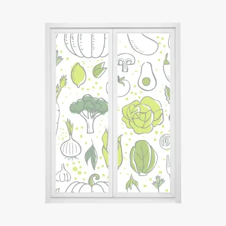 Fensteraufkleber grünes gemüse muster – Pixers®