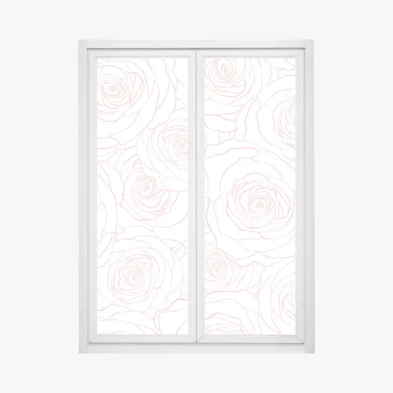 Fensteraufkleber zartes muster rosa rosen