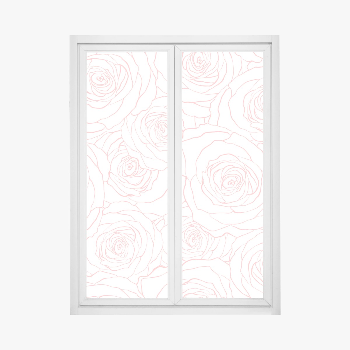 Fensteraufkleber zartes muster rosa rosen – Pixers®