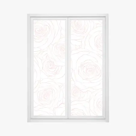 Fensteraufkleber zartes muster rosa rosen – Pixers®