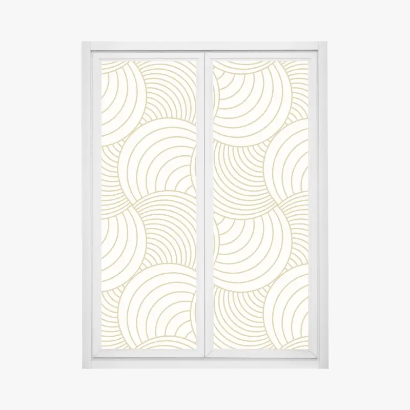 Fensteraufkleber goldenes art deco kreismuster
