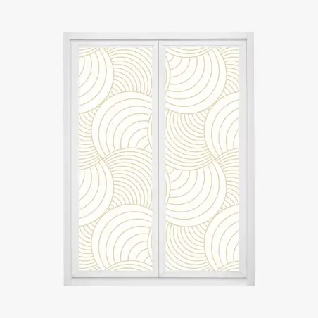 Fensteraufkleber goldenes art deco kreismuster – Pixers®