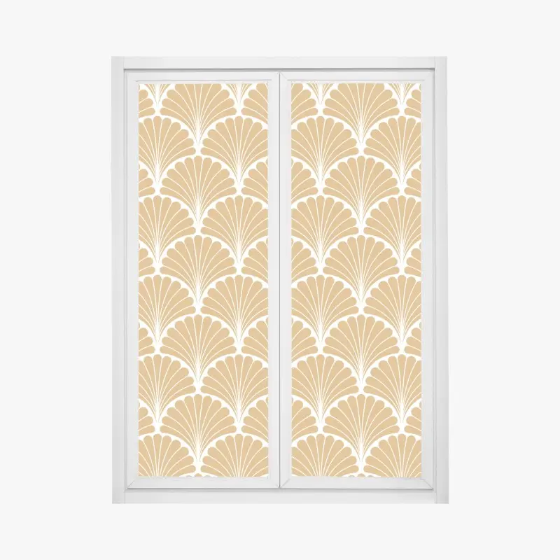 Fensteraufkleber goldenes fächermuster im art-deco-stil