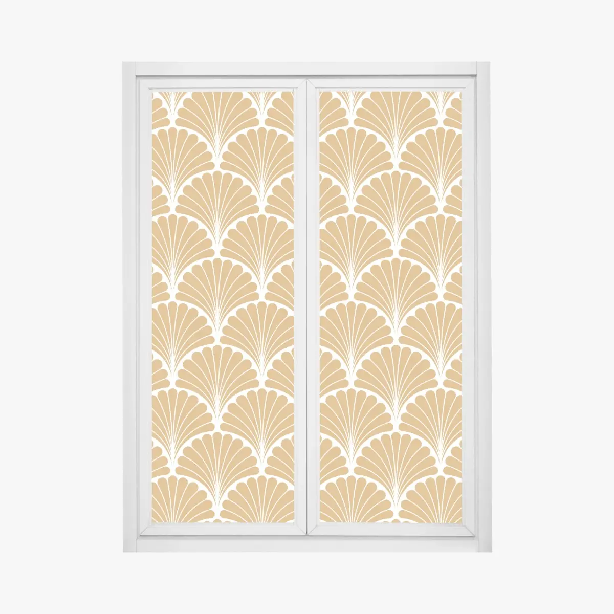 Fensteraufkleber goldenes fächermuster im art-deco-stil – Pixers®