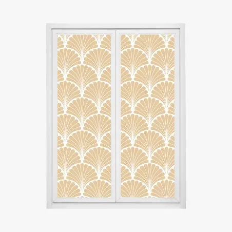 Fensteraufkleber goldenes fächermuster im art-deco-stil – Pixers®