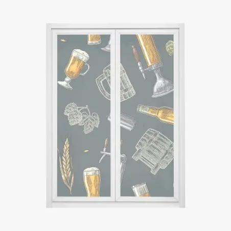 Fensteraufkleber vintage bier und brauerei muster – Pixers®