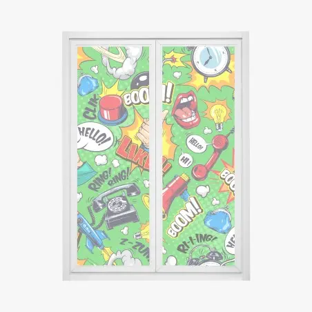 Fensteraufkleber comic pop-art explosionsmuster – Pixers®