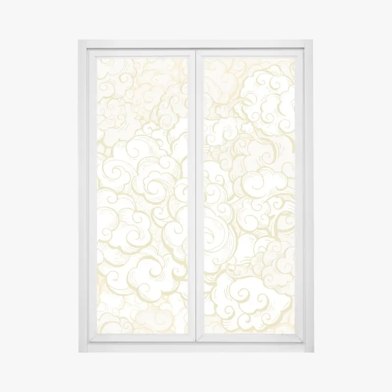 Fensteraufkleber goldenes ornamentales wolkenmuster