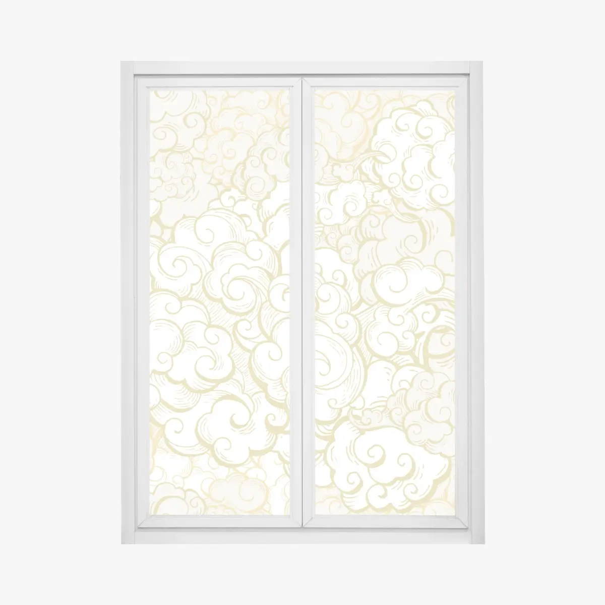 Fensteraufkleber goldenes ornamentales wolkenmuster – Pixers®