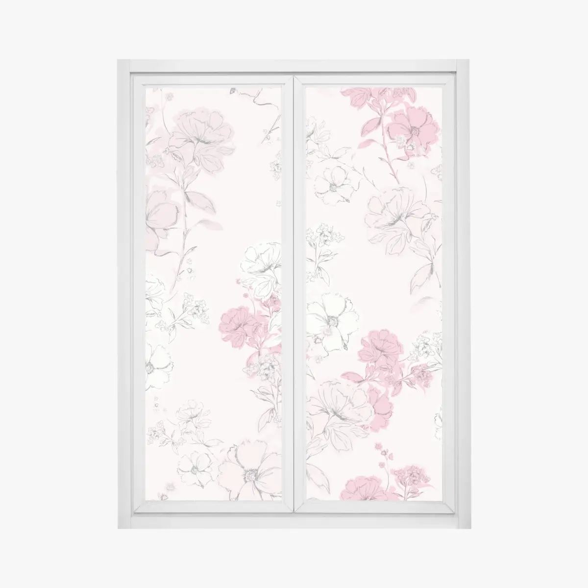 Fensteraufkleber zartes rosa blumenmuster – Pixers®
