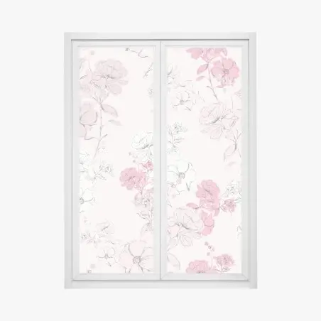 Fensteraufkleber zartes rosa blumenmuster – Pixers®