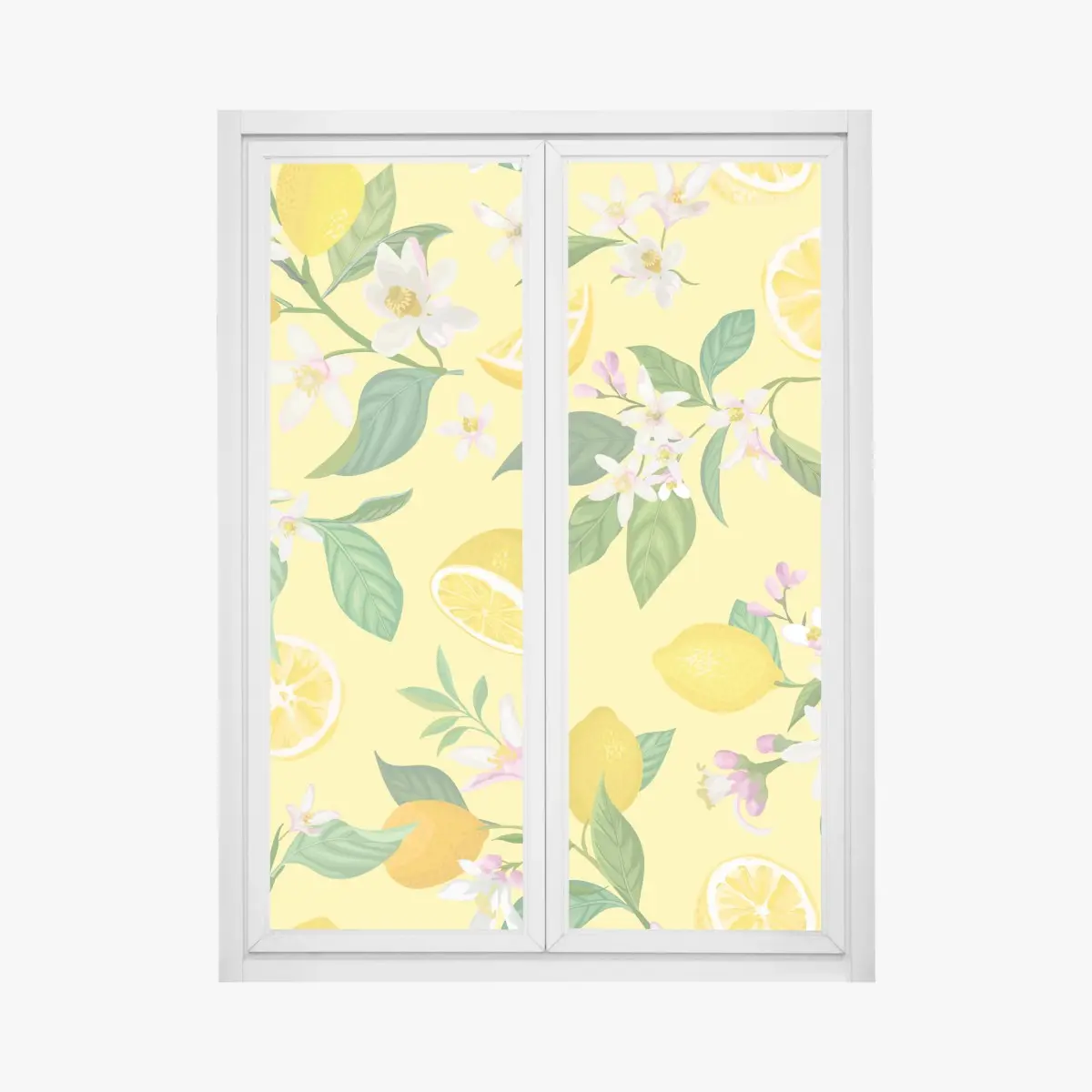 Fensteraufkleber zitronenblüten botanisches muster – Pixers®