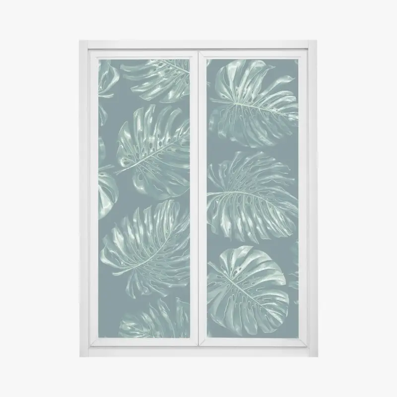 Fensteraufkleber tropisches monstera-blattmuster