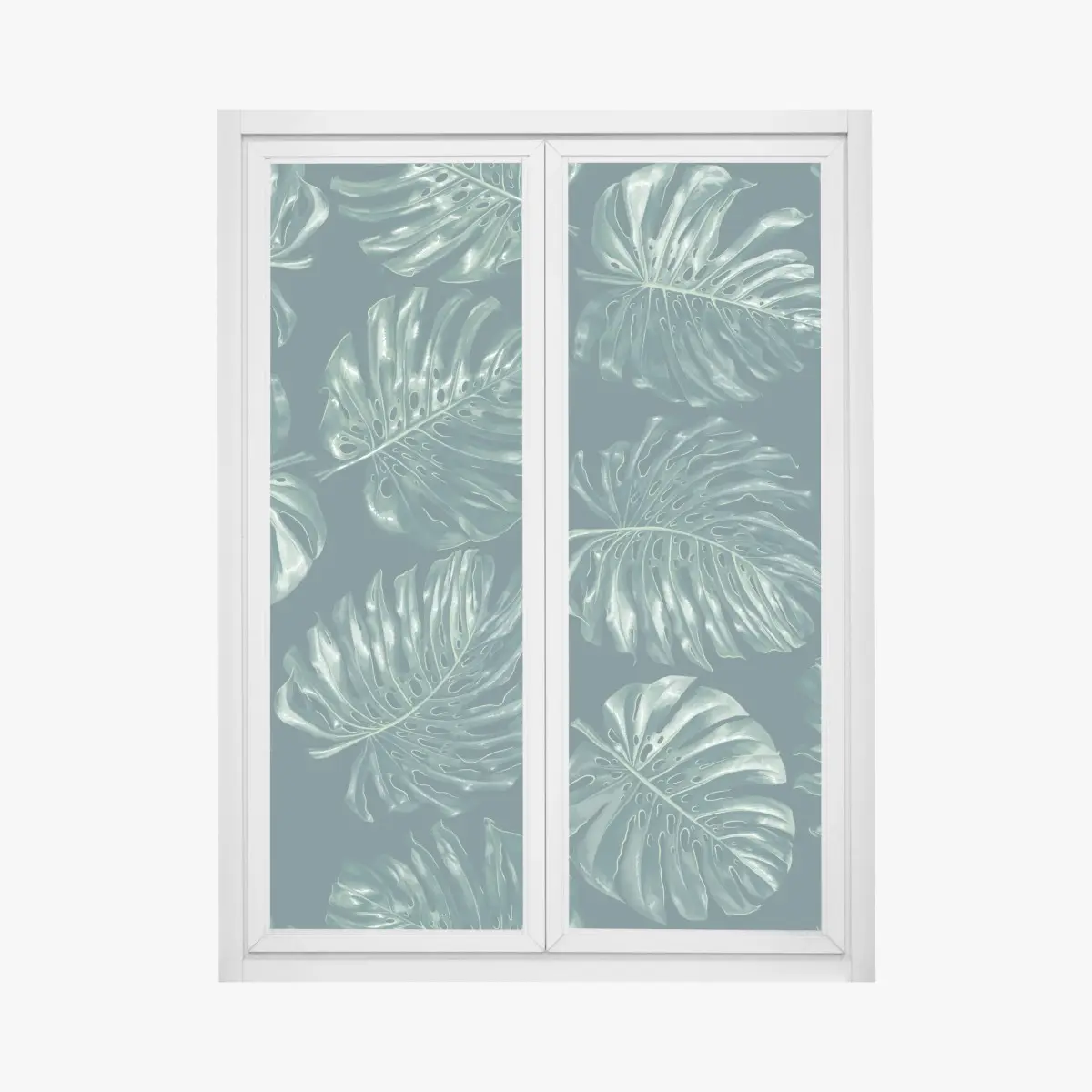 Fensteraufkleber tropisches monstera-blattmuster – Pixers®