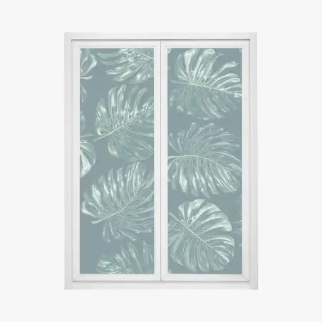 Fensteraufkleber tropisches monstera-blattmuster – Pixers®