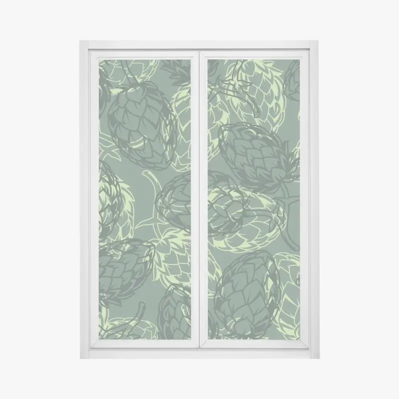 Fensteraufkleber grünes hopfenmuster