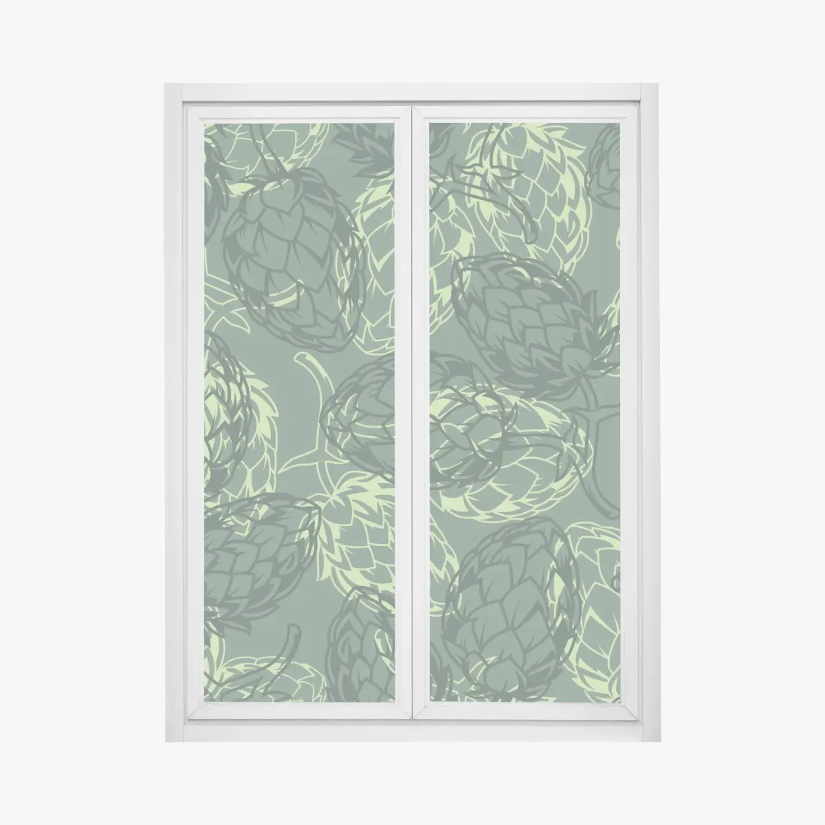 Fensteraufkleber grünes hopfenmuster – Pixers®