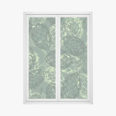 Fensteraufkleber grünes hopfenmuster – Pixers®