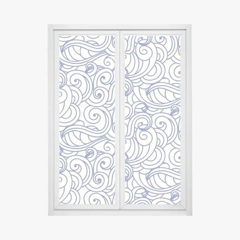 Fensteraufkleber nahtloses blaues wirbelmuster