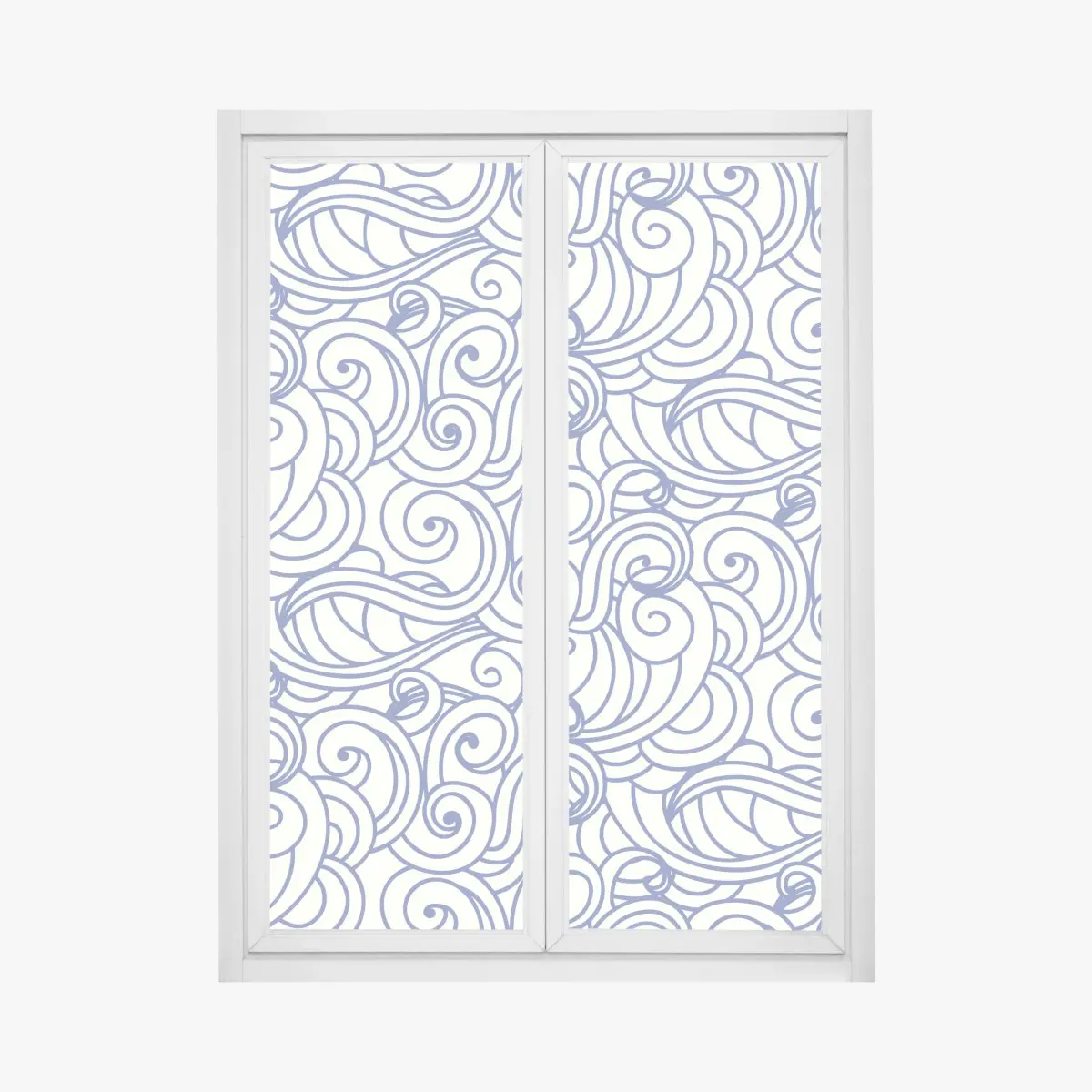 Fensteraufkleber nahtloses blaues wirbelmuster – Pixers®