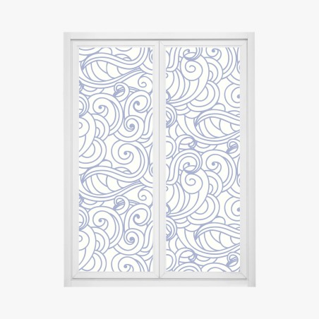 Fensteraufkleber nahtloses blaues wirbelmuster – Pixers®