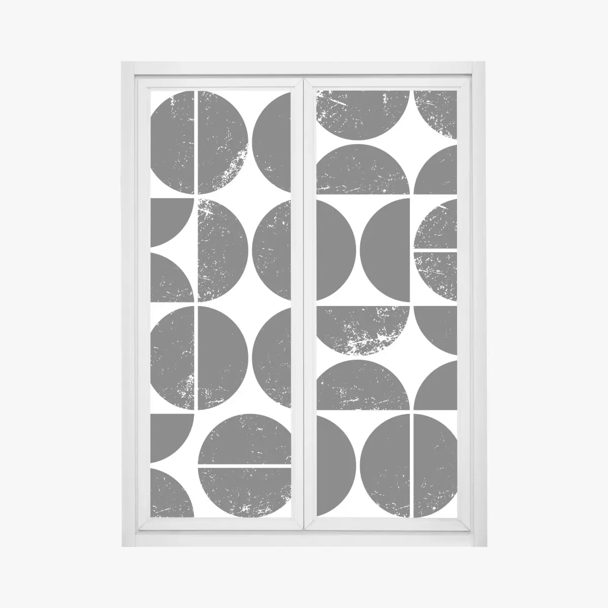 Fensteraufkleber schwarzes geometrisches kreismuster – Pixers®