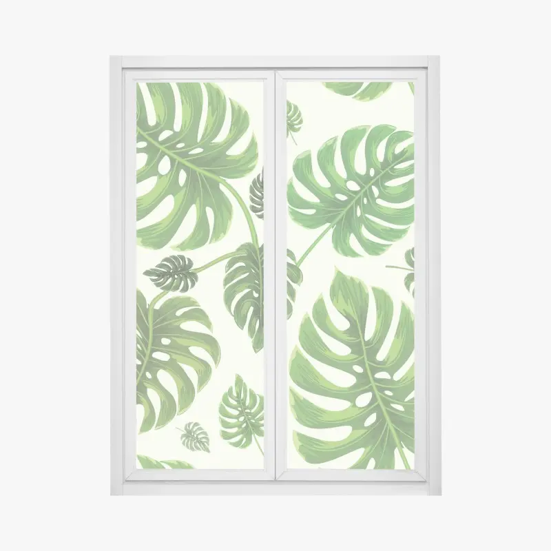 Fensteraufkleber tropisches monstera-blattmuster