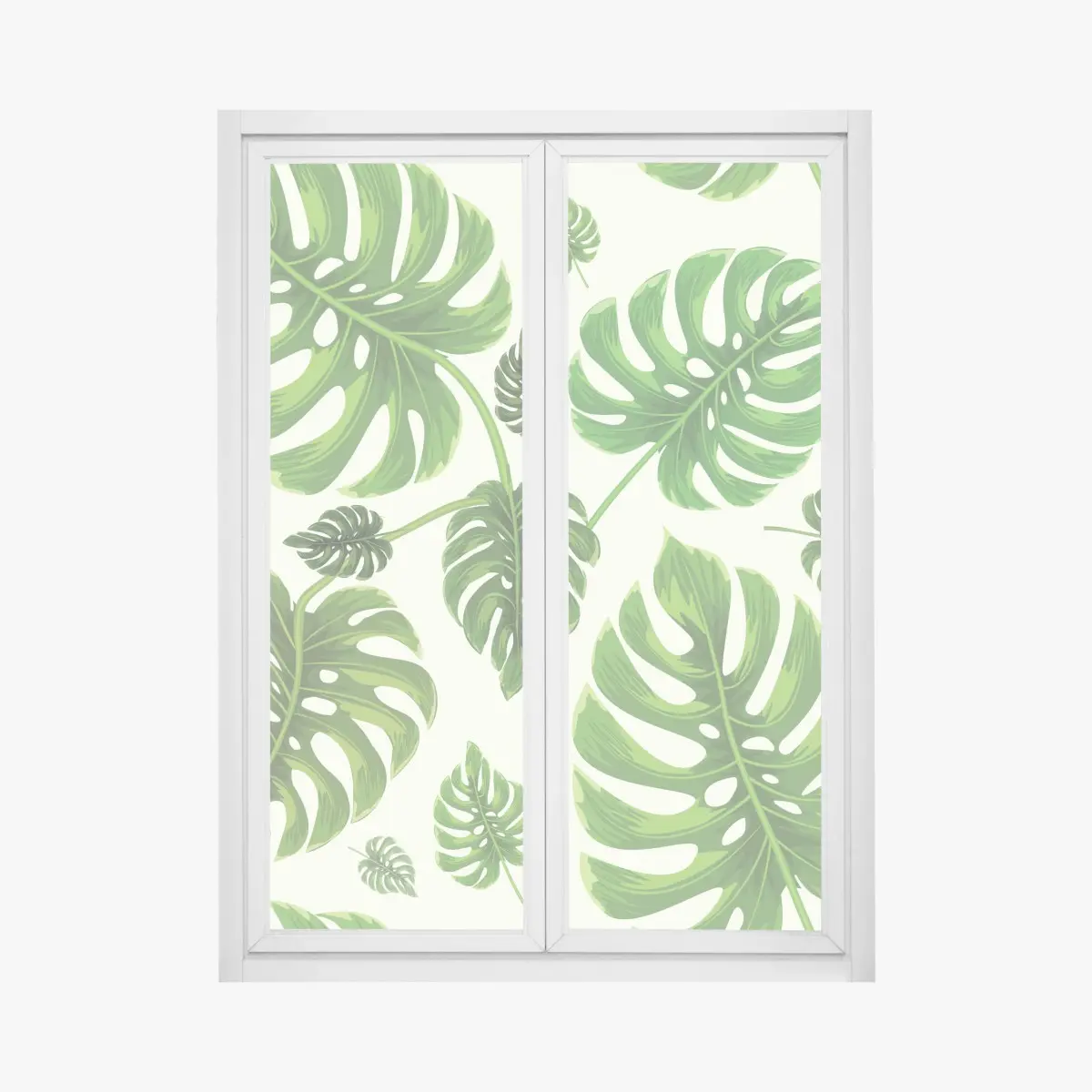 Fensteraufkleber tropisches monstera-blattmuster – Pixers®