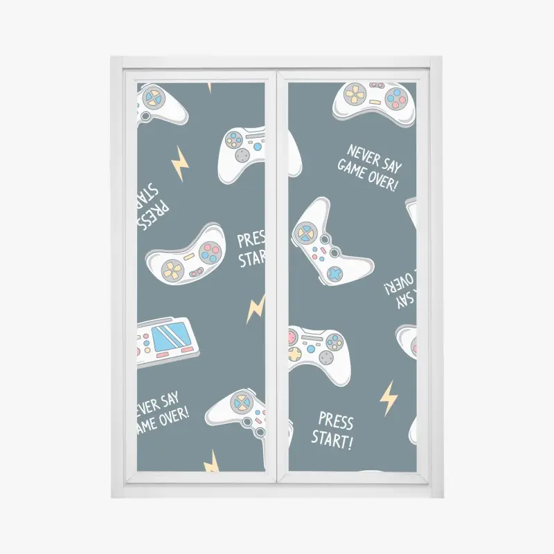 Fensteraufkleber retro-muster mit gamepads