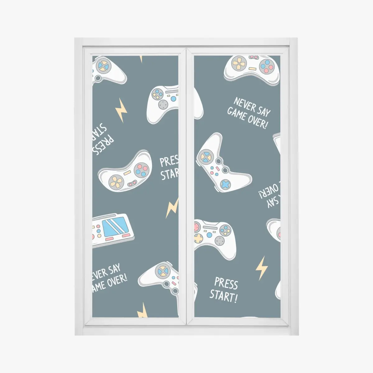 Fensteraufkleber retro-muster mit gamepads – Pixers®