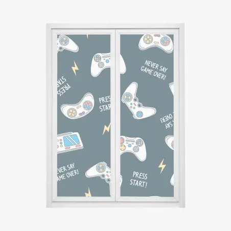 Fensteraufkleber retro-muster mit gamepads – Pixers®